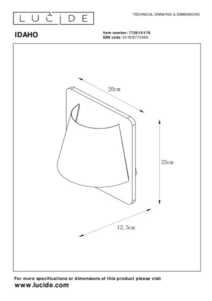 Lucide IDAHO - Wall light - 1xE14 - Natural - technical